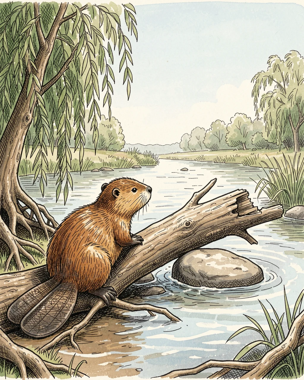 Illustration for page 2 of “What Held Back the River?”