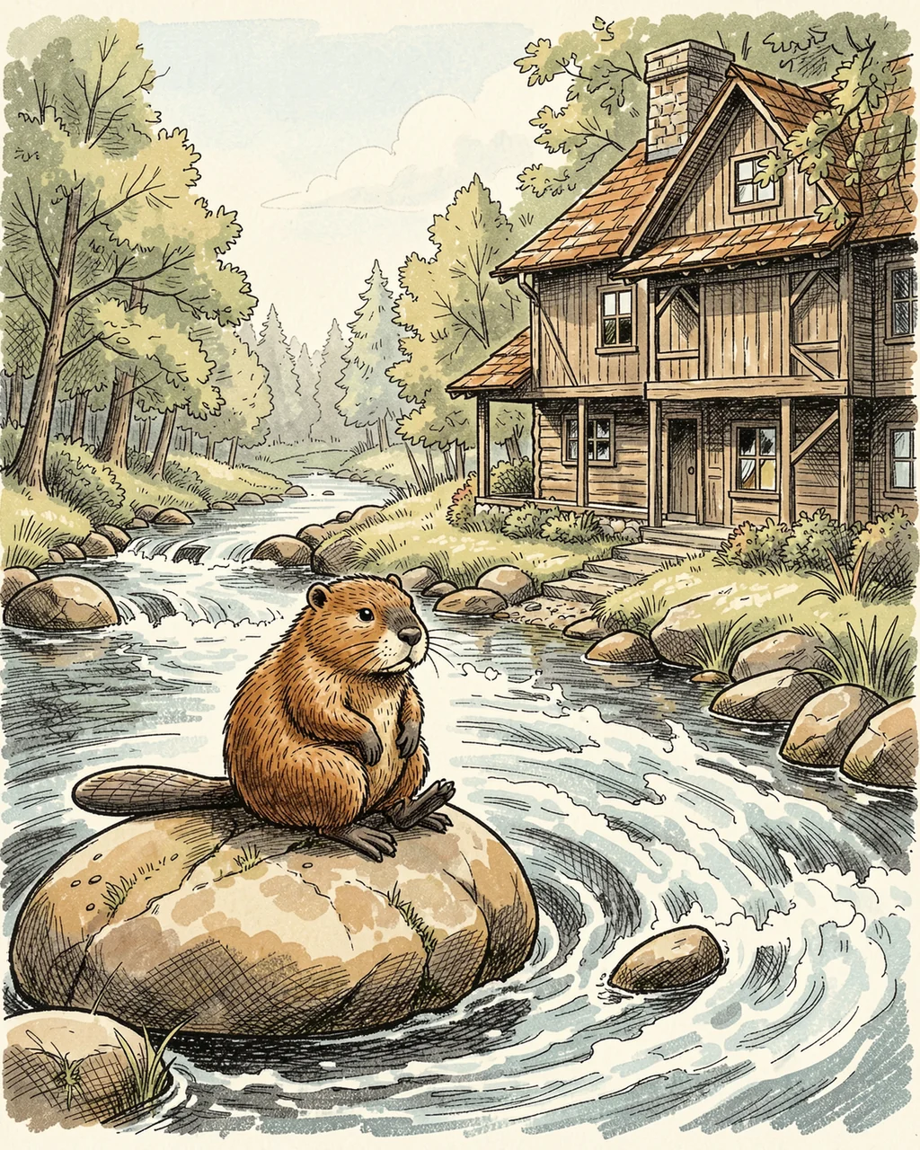 Illustration for page 3 of “What Held Back the River?”