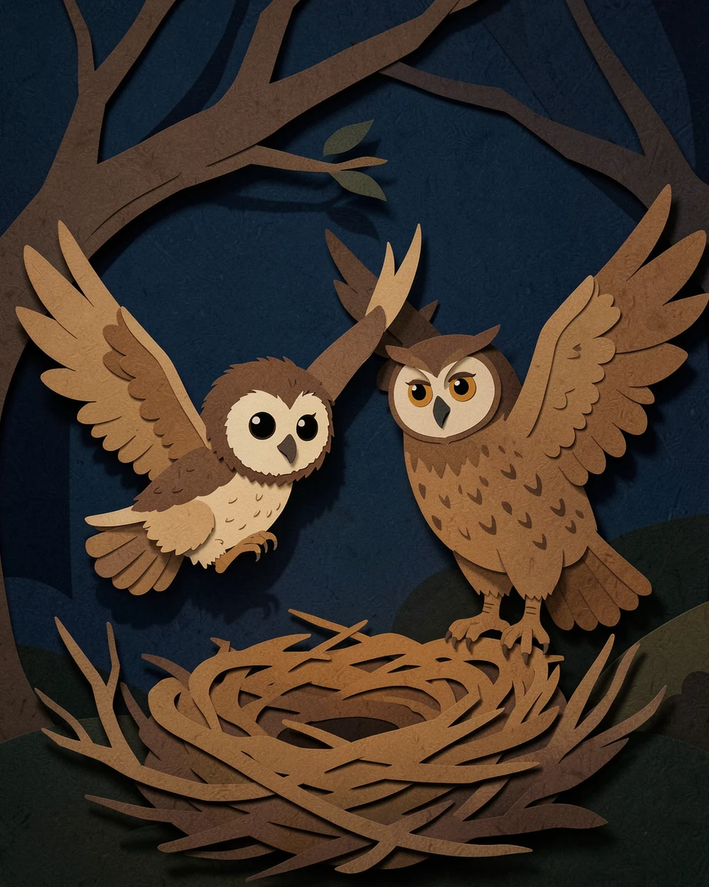 Иллюстрация к странице 6 сказки «The Owlet Who Feared Air»