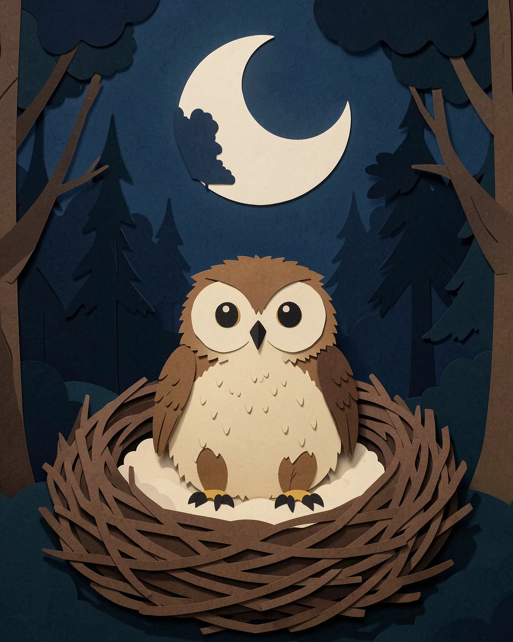 Иллюстрация к странице 8 сказки «The Owlet Who Feared Air»