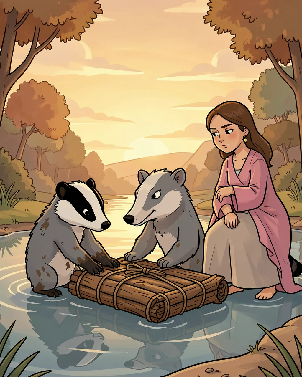 Illustration for page 2 of “Two Rafts by the Pond”