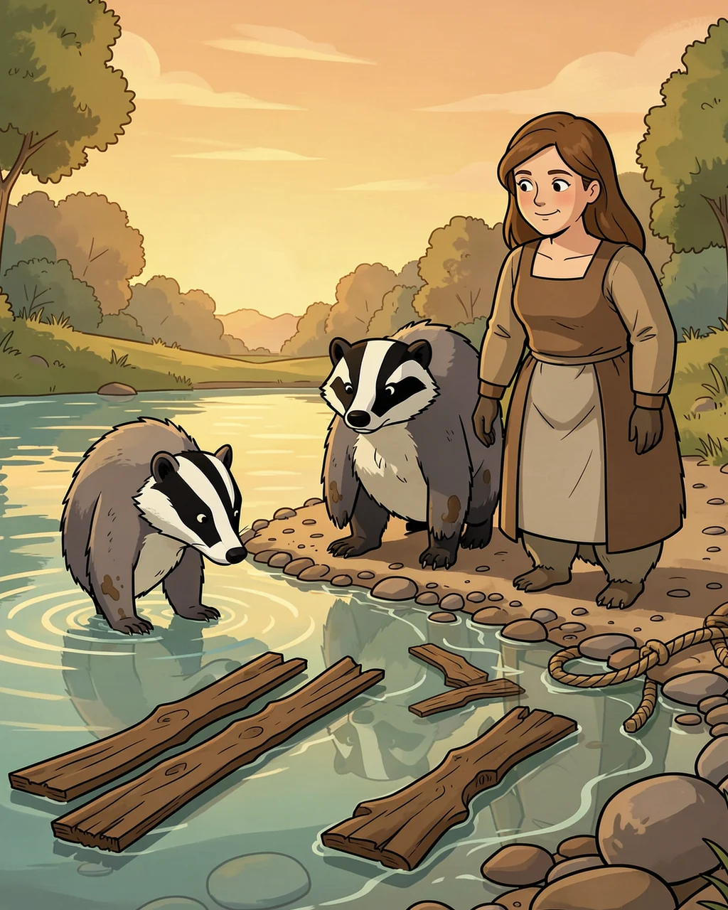 Illustration for page 3 of “Two Rafts by the Pond”
