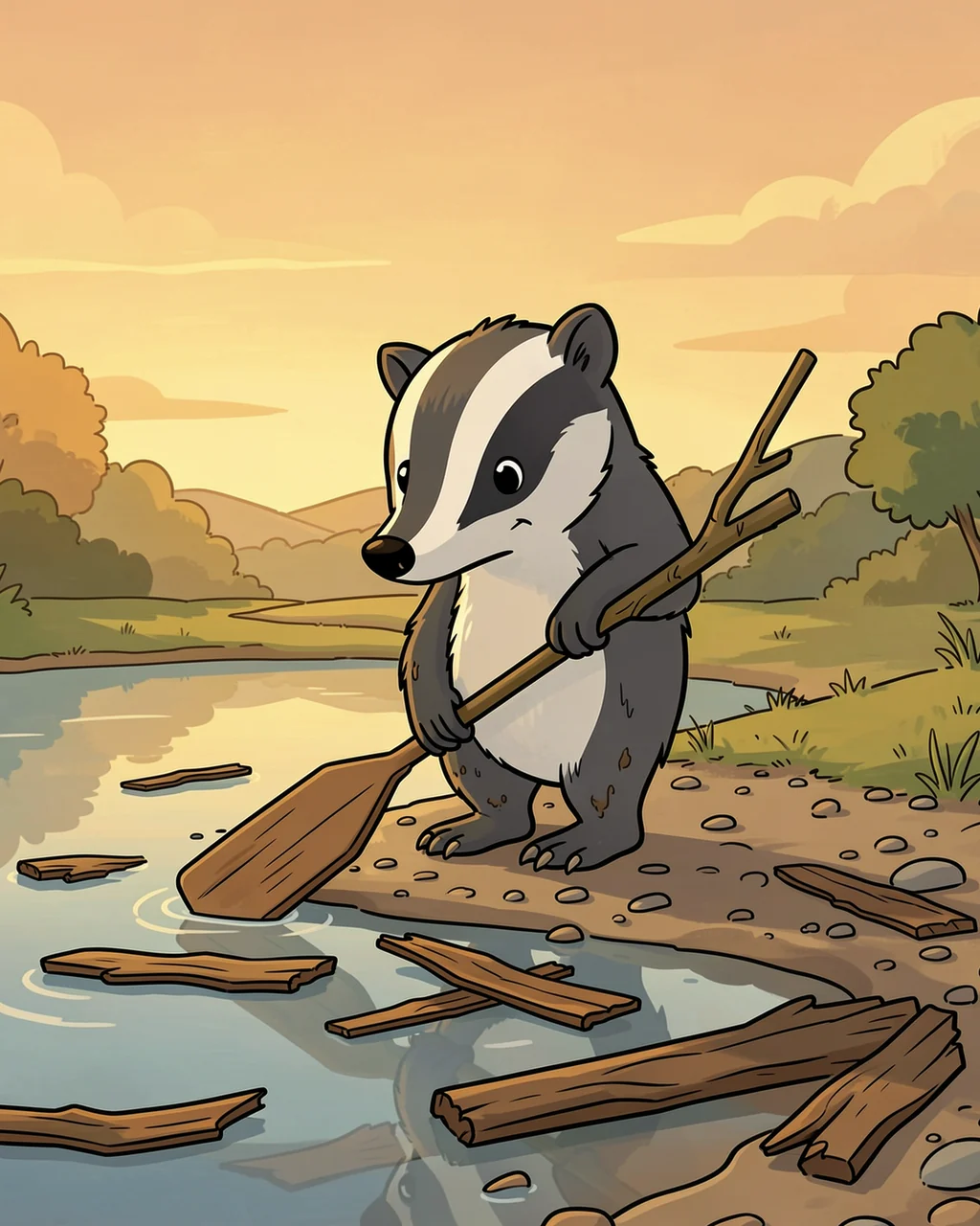 Illustration for page 4 of “Two Rafts by the Pond”