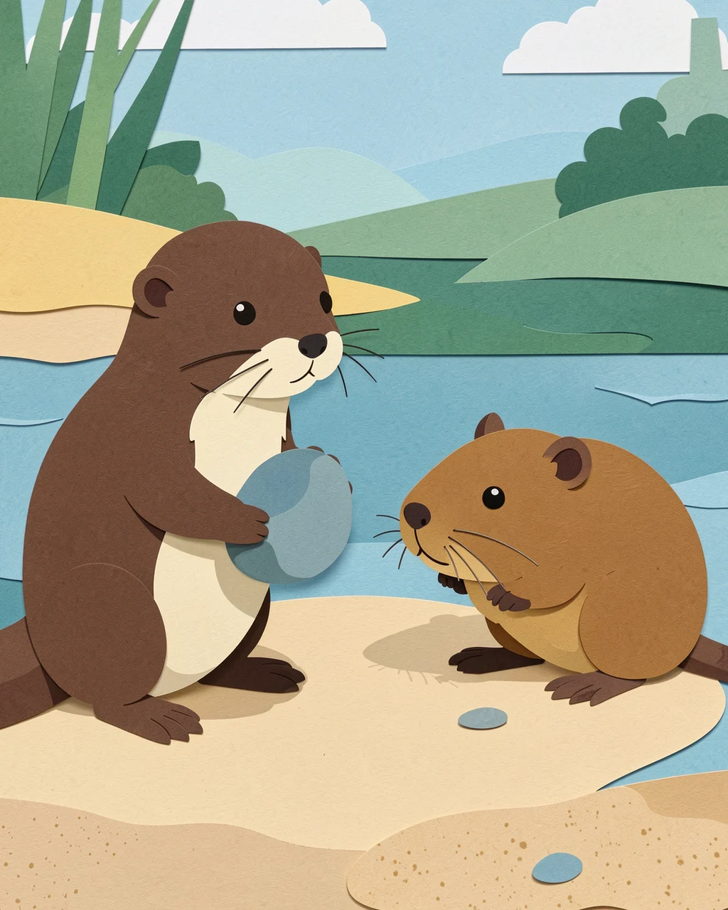 Иллюстрация к странице 2 сказки «Mabel Maps the Riverbank»