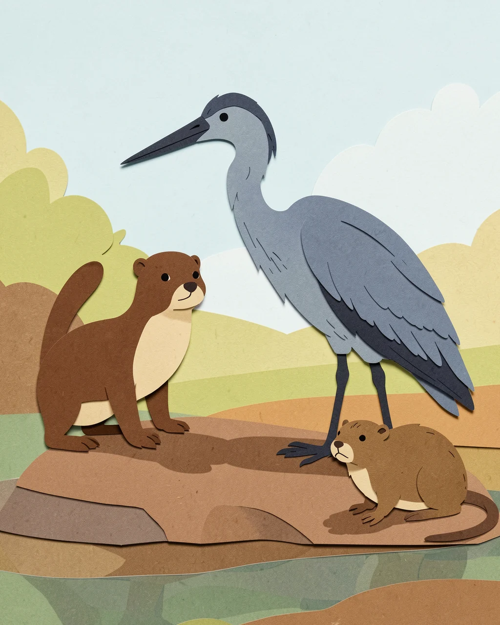 Иллюстрация к странице 4 сказки «Mabel Maps the Riverbank»