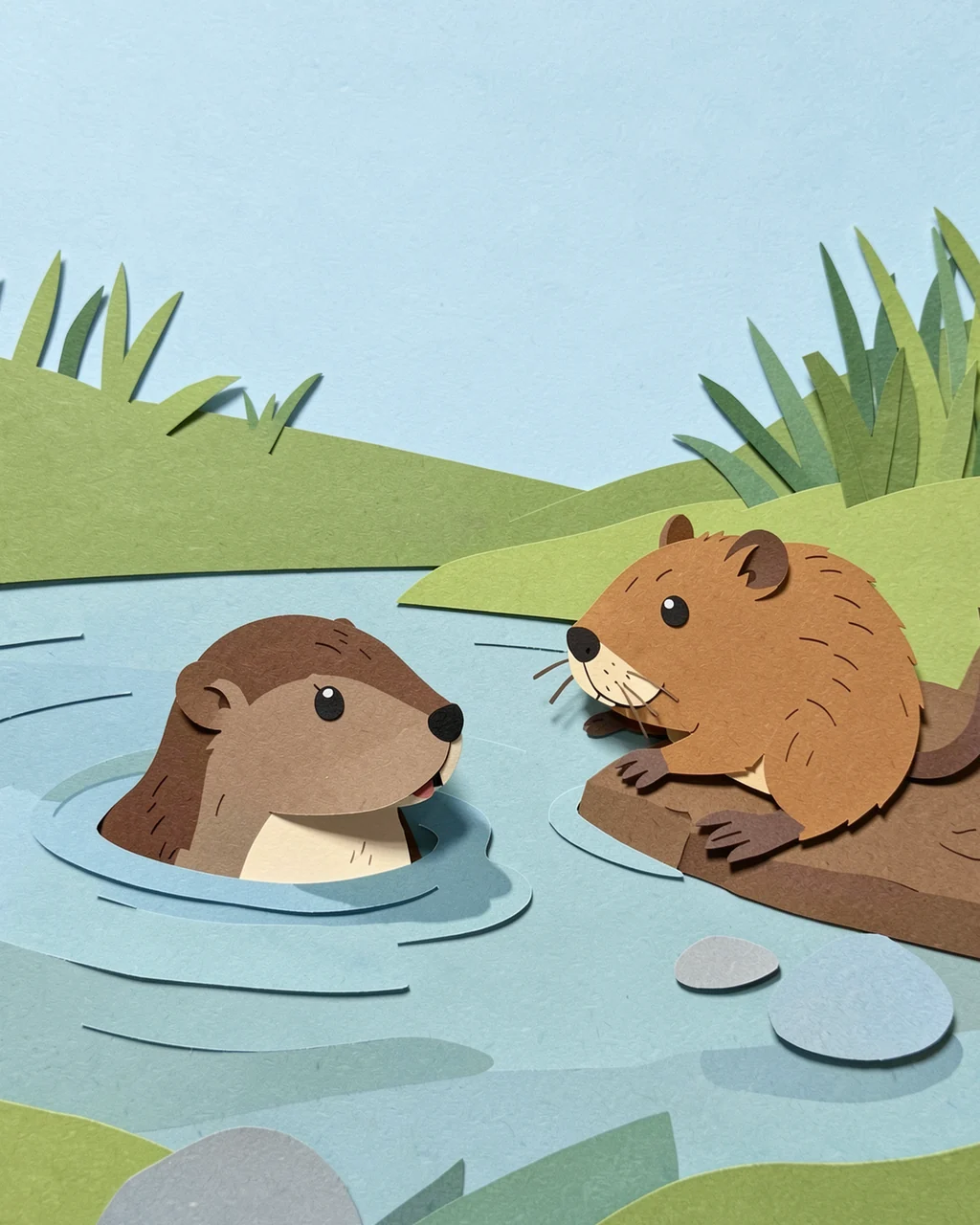 Иллюстрация к странице 8 сказки «Mabel Maps the Riverbank»