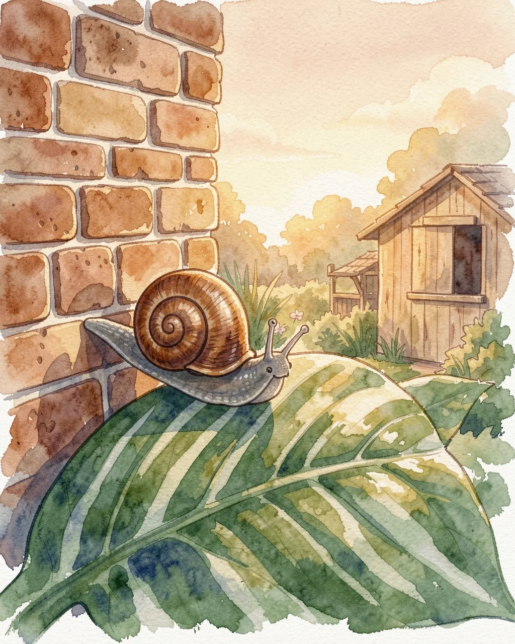 Illustration for page 2 of “The Snail Who Sought Sunset”