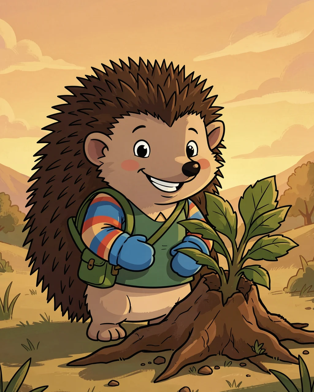 Illustration for page 4 of “У ростка под листьями”