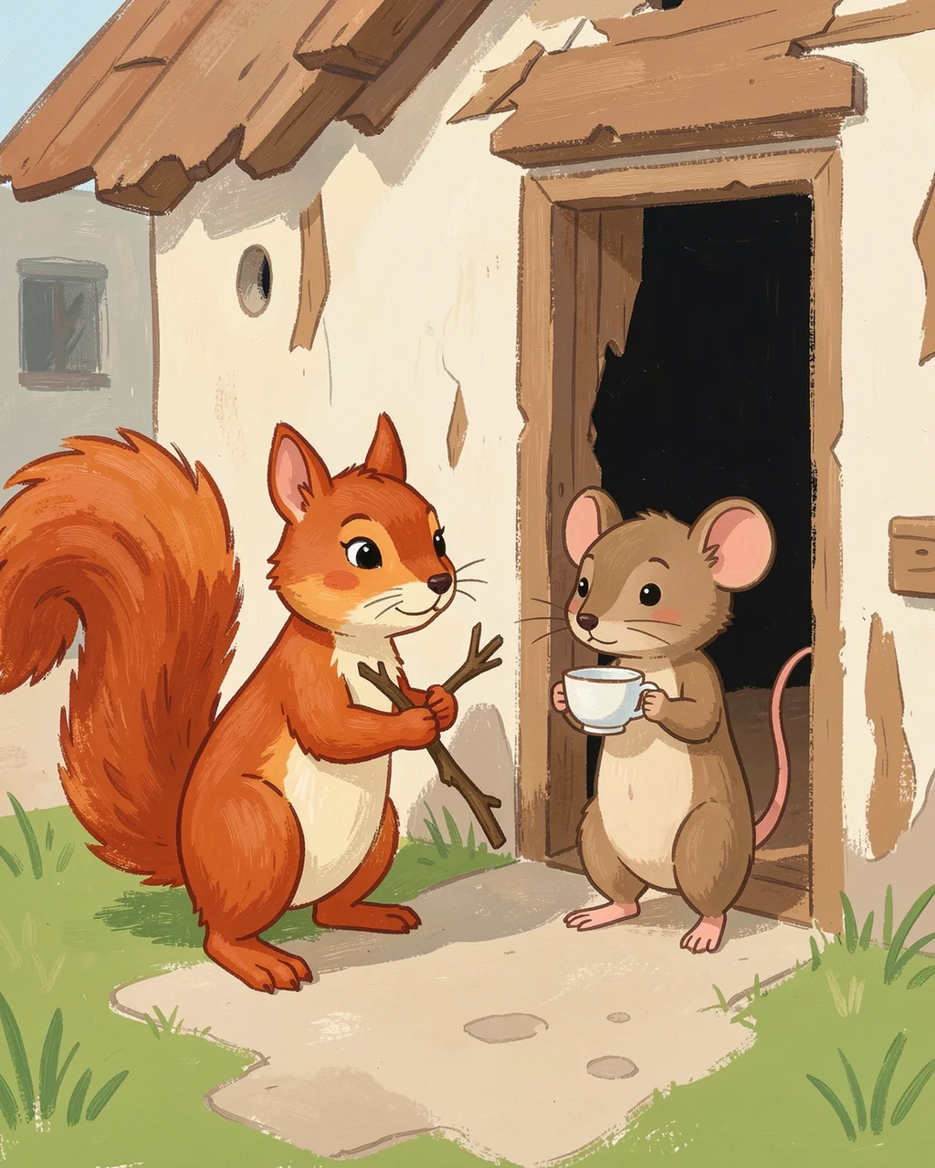 Иллюстрация к странице 1 сказки «The Missing Acorn Door»