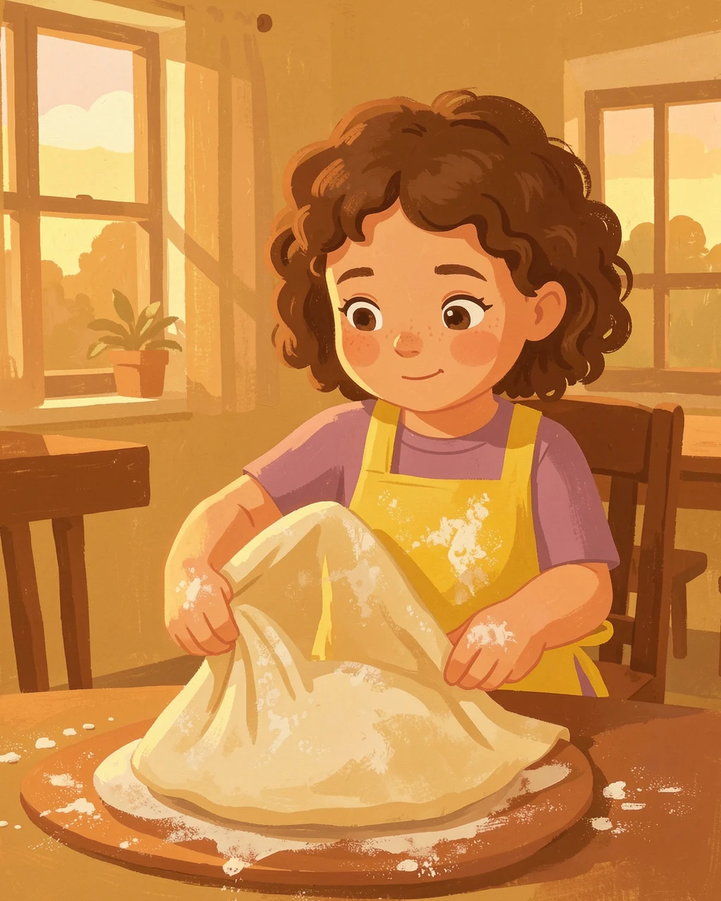 Иллюстрация к странице 3 сказки «Emma Waits for Dough»
