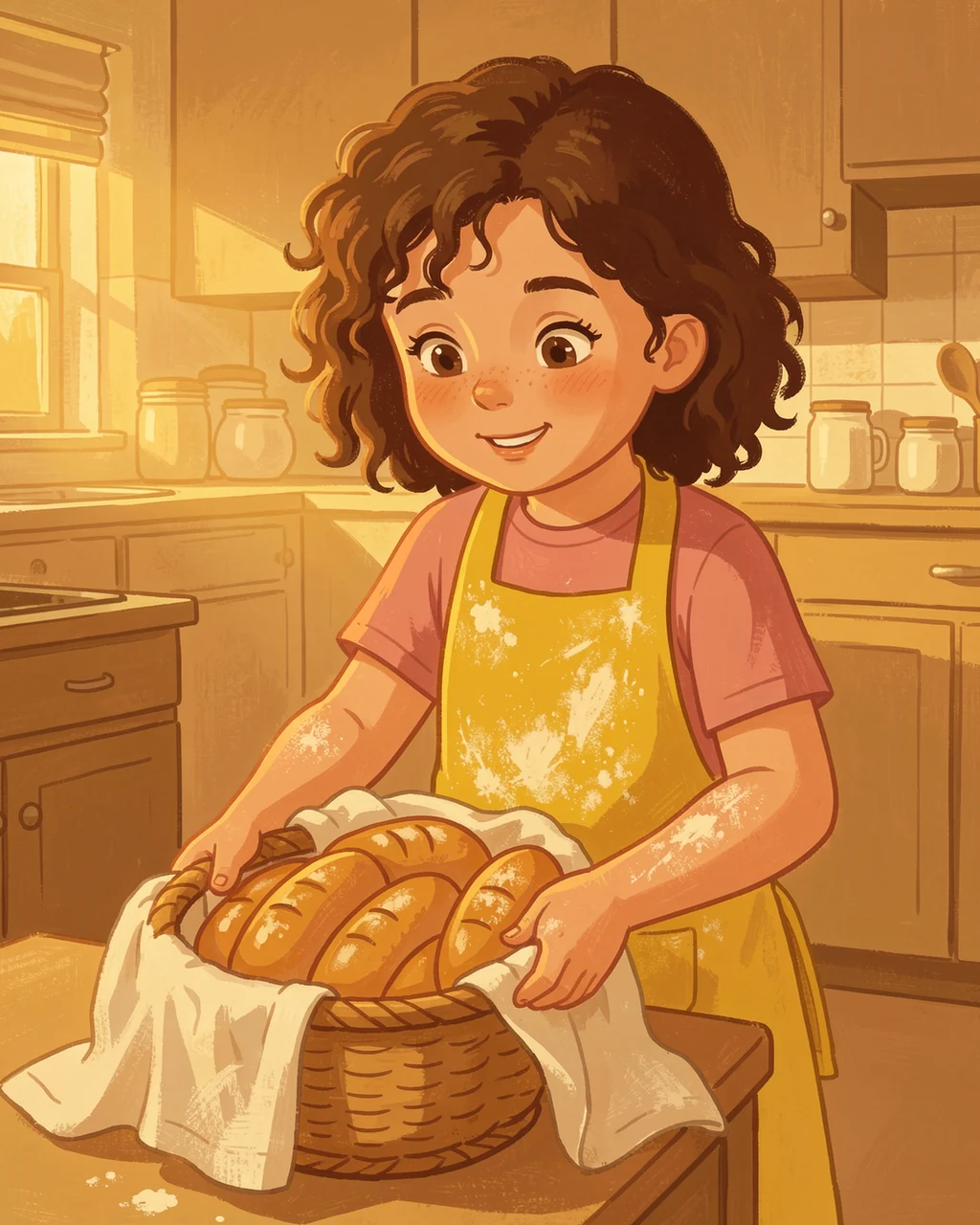 Иллюстрация к странице 4 сказки «Emma Waits for Dough»