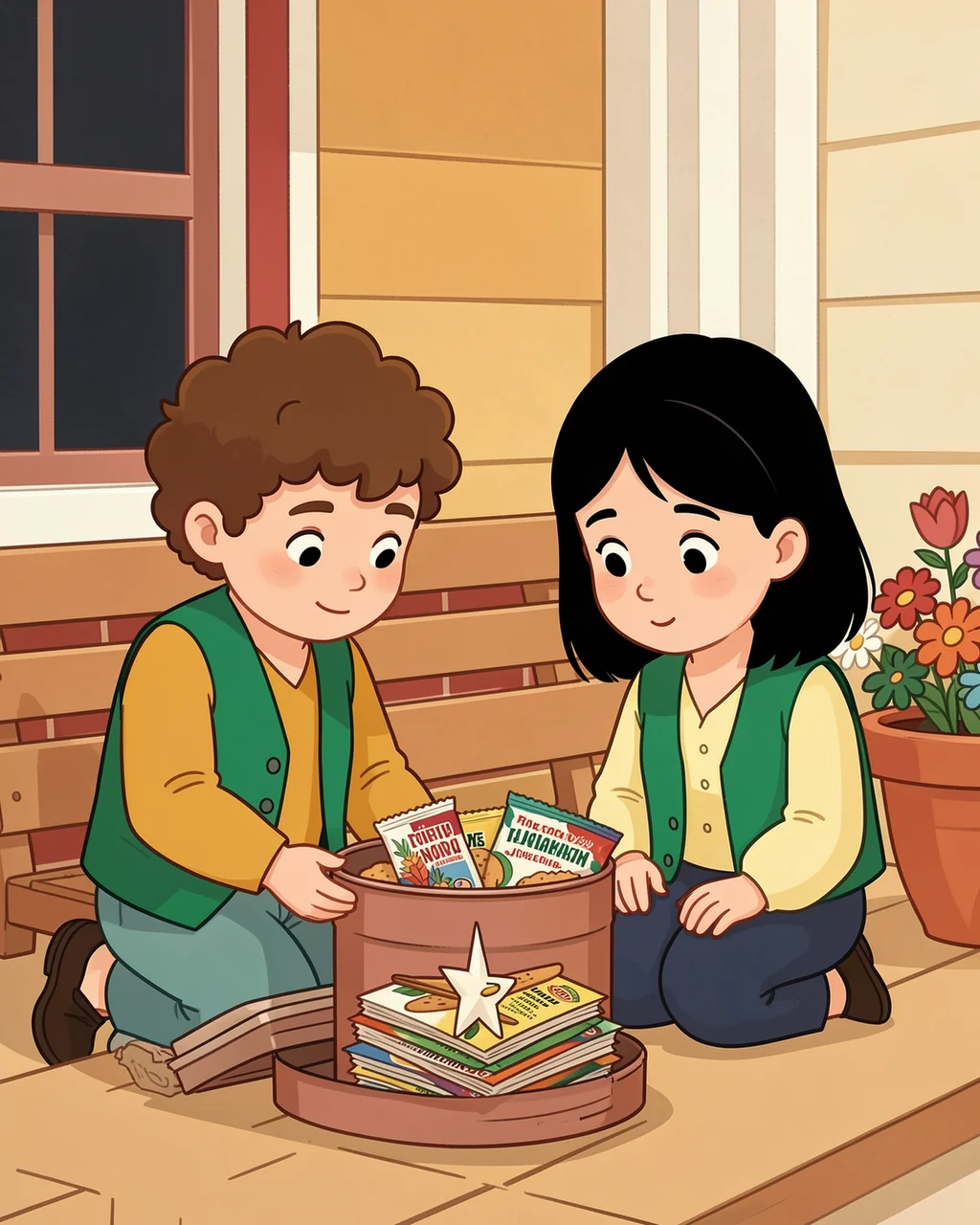 Иллюстрация к странице 4 сказки «Leo in the Green Vest»