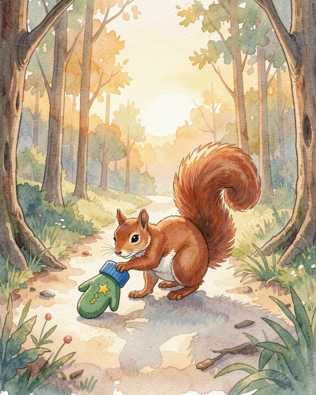 Illustration for page 1 of “Whose Mitten Waits Here?”